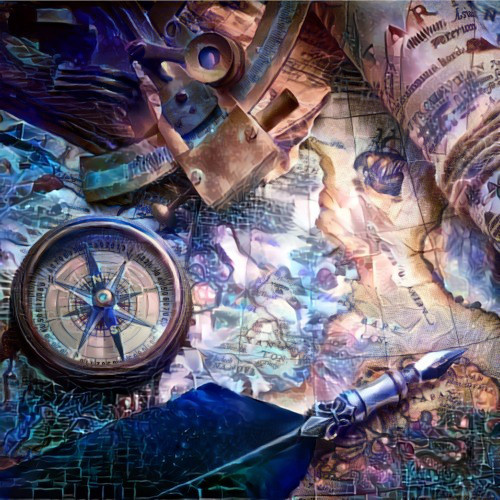 a map with deep-dream effect making it consistent in colour with the header image